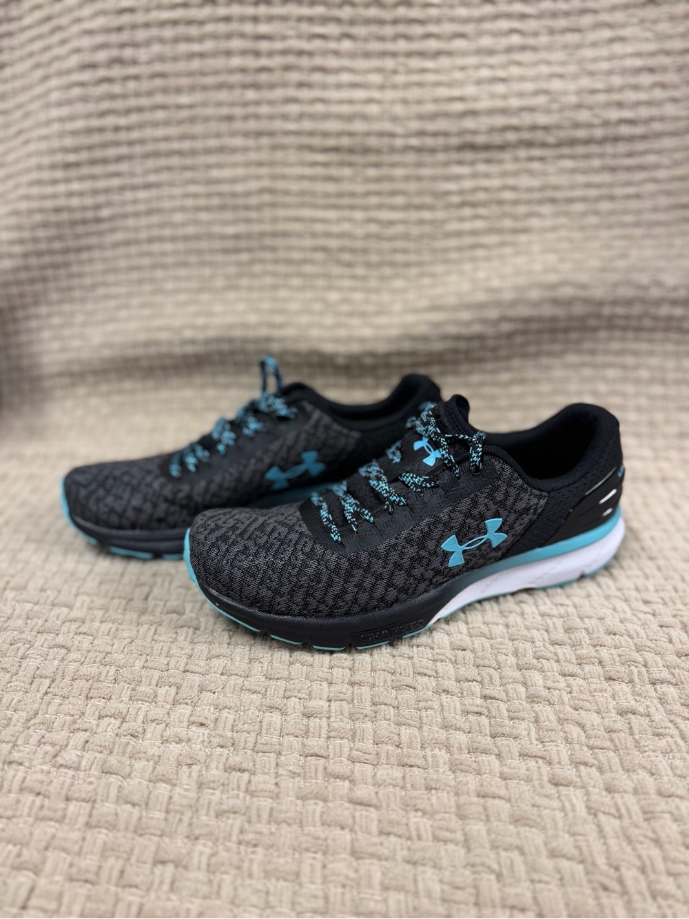 Under Armour Black & Teal Women's Athletic Running Sneakers